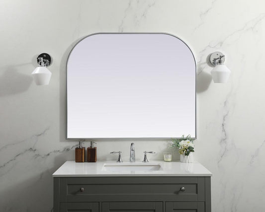 Elegant Furniture & Lighting - Blaire Metal Frame Arch Mirror 42x34 Inch in Silver - MR1B4234SIL veiw 2