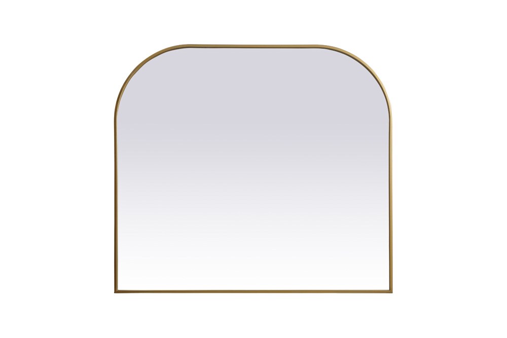 Elegant Furniture & Lighting - Blaire Metal Frame Arch Mirror 42x38 Inch in Brass - MR1B4238BRS veiw 1