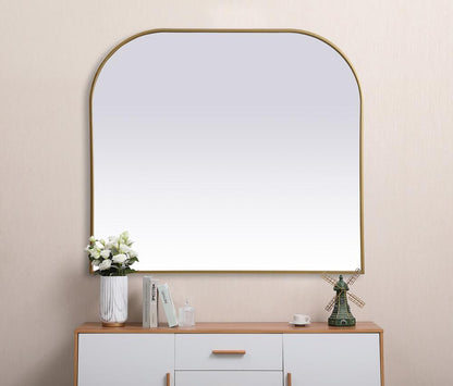 Elegant Furniture & Lighting - Blaire Metal Frame Arch Mirror 42x38 Inch in Brass - MR1B4238BRS veiw 4