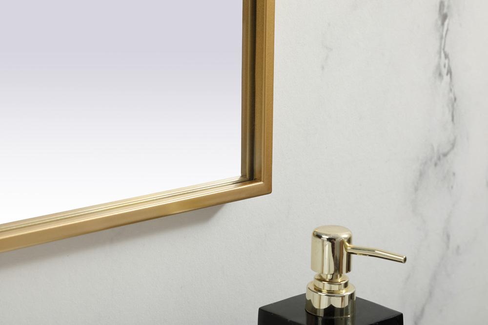 Elegant Furniture & Lighting - Blaire Metal Frame Arch Mirror 42x38 Inch in Brass - MR1B4238BRS veiw 7