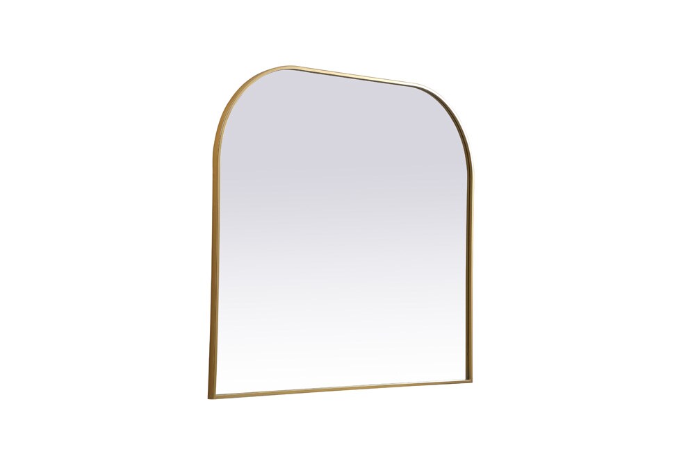 Elegant Furniture & Lighting - Blaire Metal Frame Arch Mirror 42x38 Inch in Brass - MR1B4238BRS veiw 8