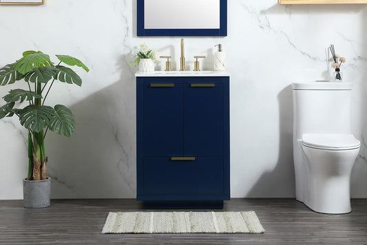 Elegant Furniture & Lighting - Blake 24 inch Single bathroom vanity in blue - VF19424BL veiw 2