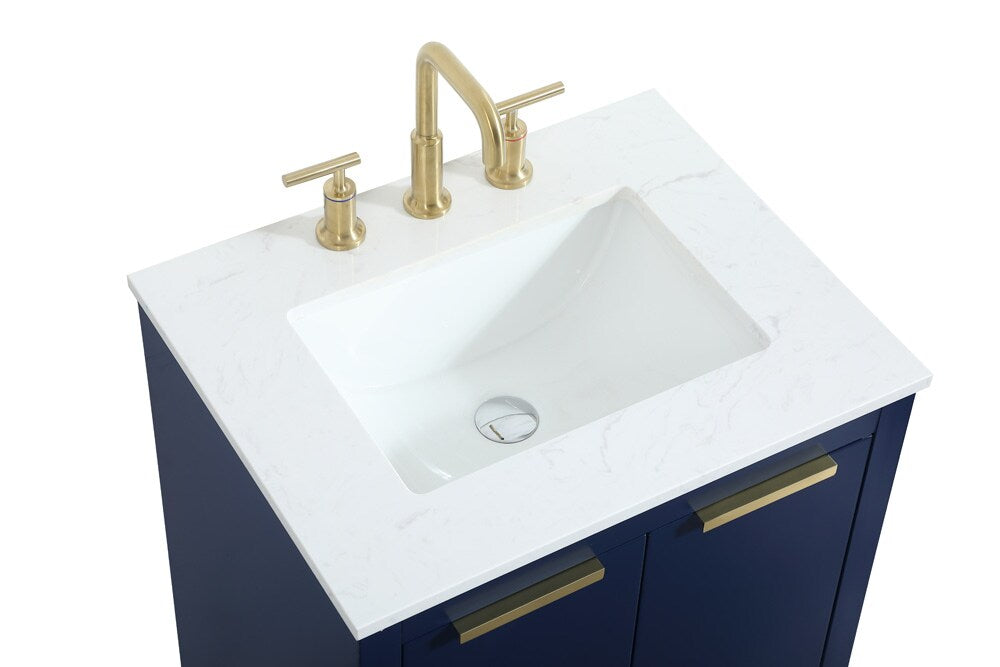 Elegant Furniture & Lighting - Blake 24 inch Single bathroom vanity in blue - VF19424BL veiw 3