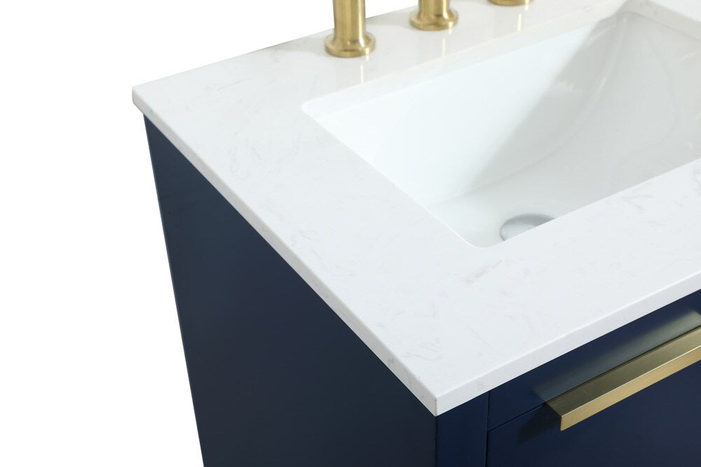 Elegant Furniture & Lighting - Blake 24 inch Single bathroom vanity in blue - VF19424BL veiw 4