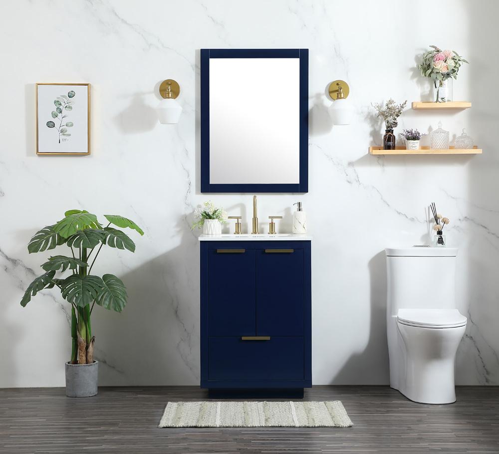 Elegant Furniture & Lighting - Blake 24 inch Single bathroom vanity in blue - VF19424BL veiw 11