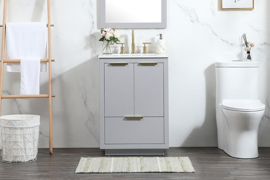 Elegant Furniture & Lighting - Blake 24 inch Single bathroom vanity in grey - VF19424GR veiw 2
