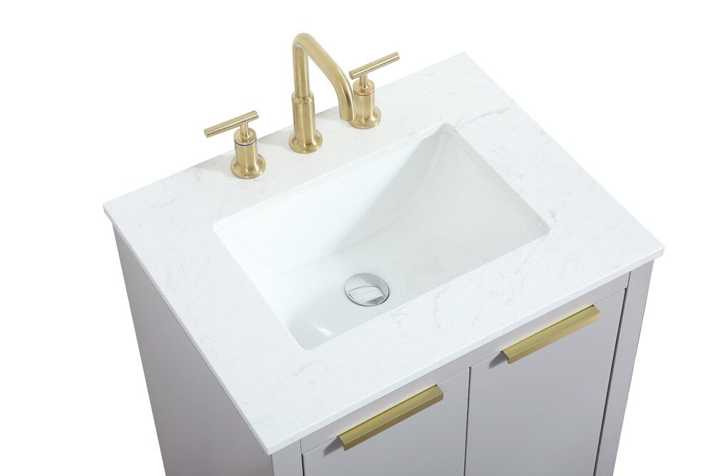 Elegant Furniture & Lighting - Blake 24 inch Single bathroom vanity in grey - VF19424GR veiw 3
