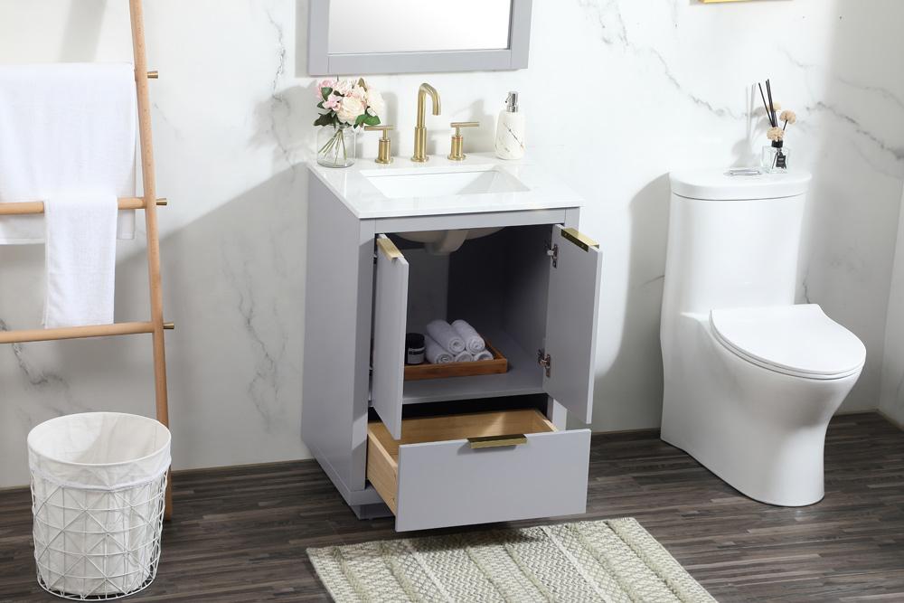 Elegant Furniture & Lighting - Blake 24 inch Single bathroom vanity in grey - VF19424GR veiw 10