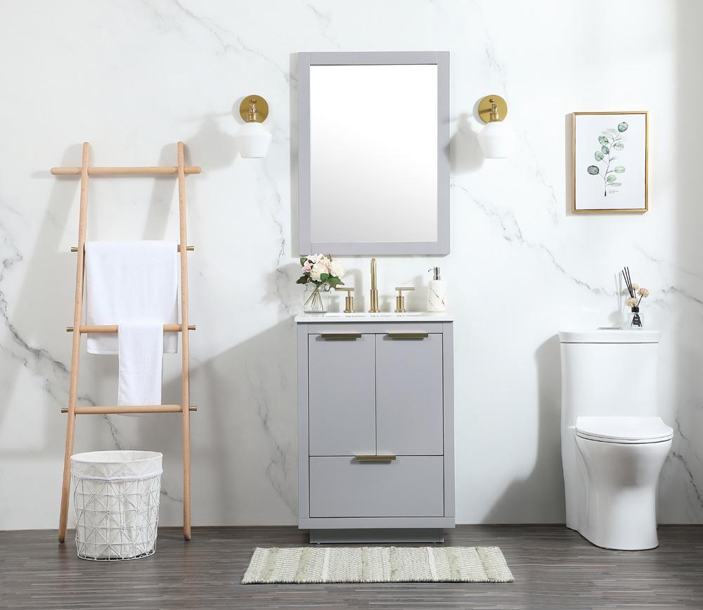Elegant Furniture & Lighting - Blake 24 inch Single bathroom vanity in grey - VF19424GR veiw 11