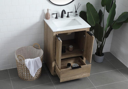 Elegant Furniture & Lighting - Blake 24 Inch SIngle Bathroom Vanity In Natural Oak - VF19424NT veiw 4