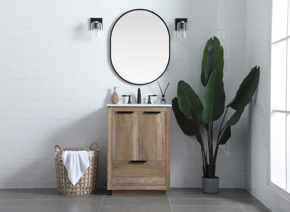 Elegant Furniture & Lighting - Blake 24 Inch SIngle Bathroom Vanity In Natural Oak - VF19424NT veiw 5