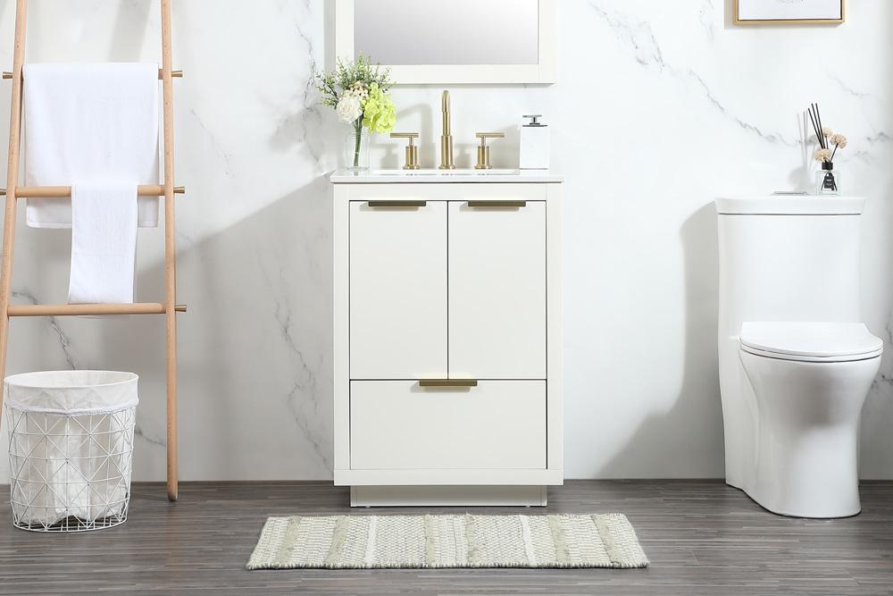 Elegant Furniture & Lighting - Blake 24 inch Single bathroom vanity in white - VF19424WH veiw 2