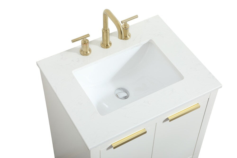 Elegant Furniture & Lighting - Blake 24 inch Single bathroom vanity in white - VF19424WH veiw 3