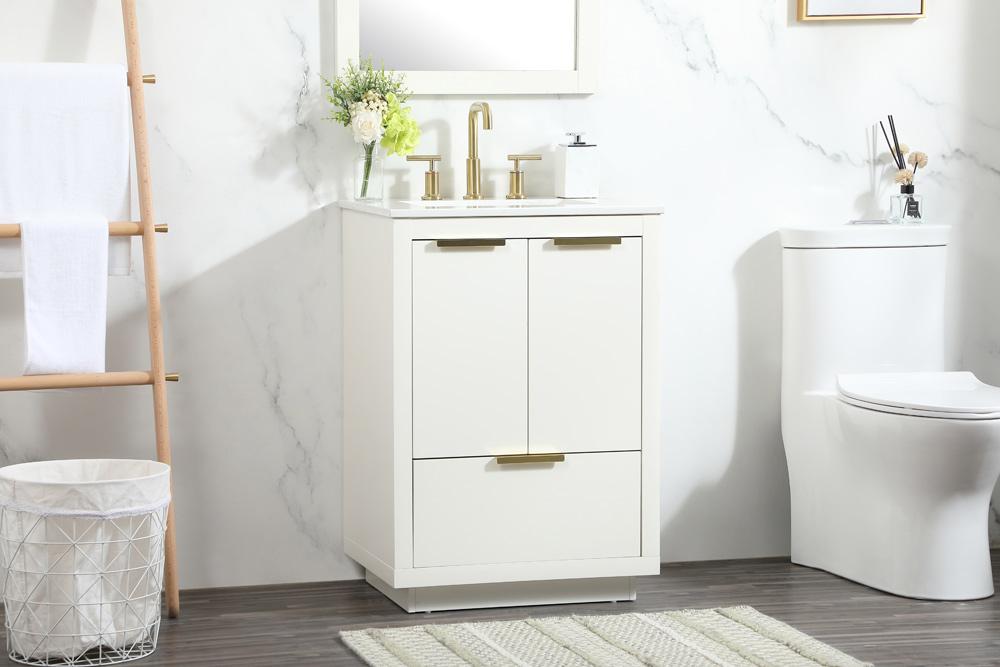 Elegant Furniture & Lighting - Blake 24 inch Single bathroom vanity in white - VF19424WH veiw 9