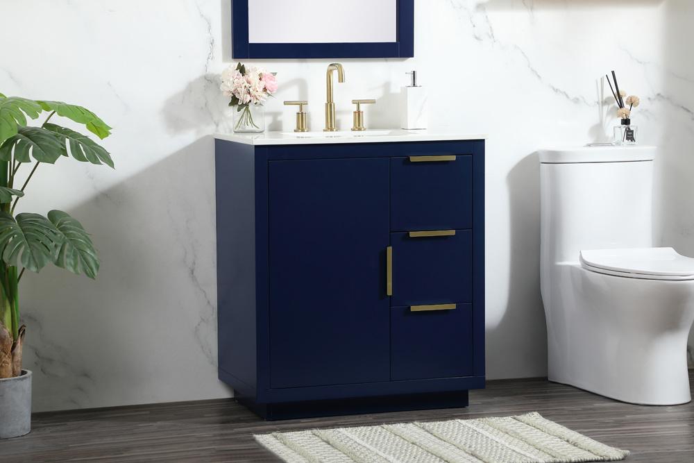 Elegant Furniture & Lighting - Blake 30 inch Single bathroom vanity in blue - VF19430BL veiw 9