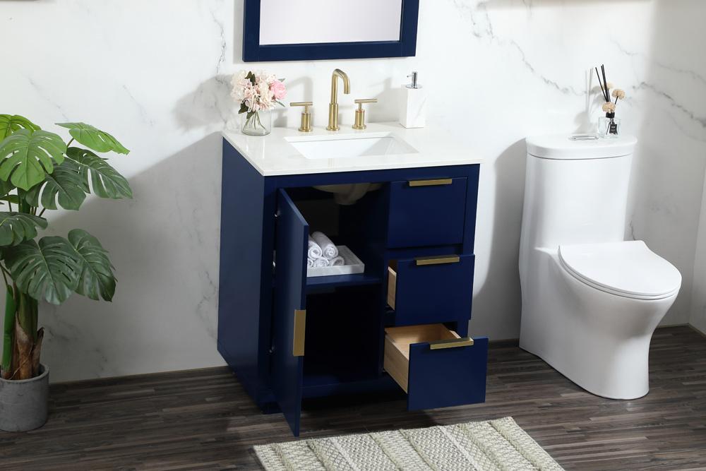 Elegant Furniture & Lighting - Blake 30 inch Single bathroom vanity in blue - VF19430BL veiw 10