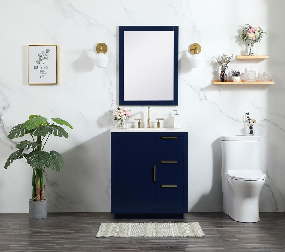 Elegant Furniture & Lighting - Blake 30 inch Single bathroom vanity in blue - VF19430BL veiw 11