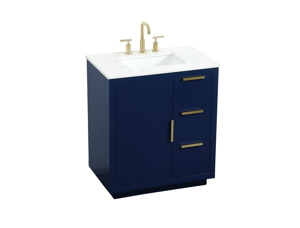 Elegant Furniture & Lighting - Blake 30 inch Single bathroom vanity in blue - VF19430BL veiw 15