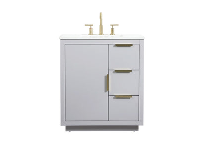 Elegant Furniture & Lighting - Blake 30 inch Single bathroom vanity in grey - VF19430GR veiw 1