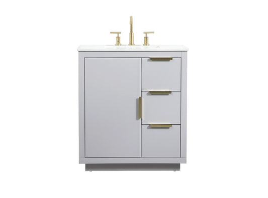 Elegant Furniture & Lighting - Blake 30 inch Single bathroom vanity in grey - VF19430GR veiw 1