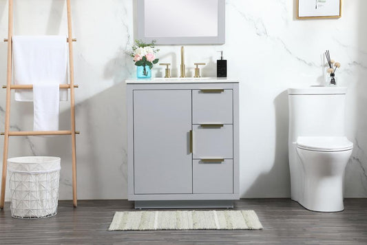 Elegant Furniture & Lighting - Blake 30 inch Single bathroom vanity in grey - VF19430GR veiw 2