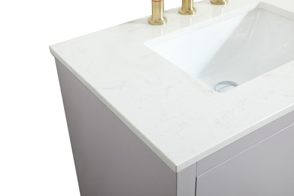 Elegant Furniture & Lighting - Blake 30 inch Single bathroom vanity in grey - VF19430GR veiw 4
