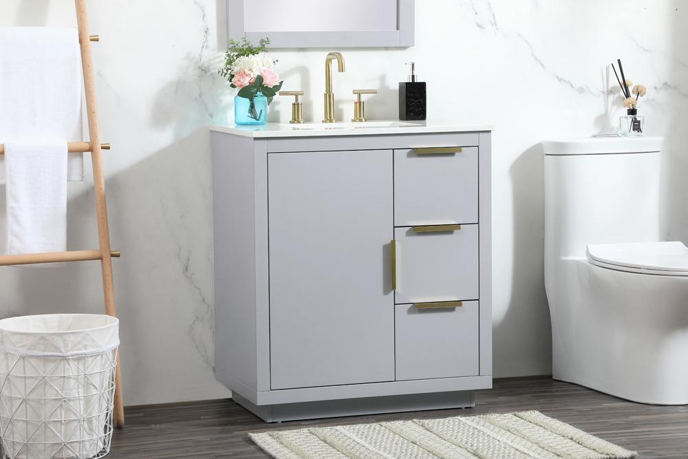 Elegant Furniture & Lighting - Blake 30 inch Single bathroom vanity in grey - VF19430GR veiw 9