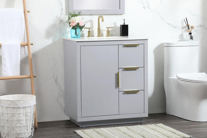 Elegant Furniture & Lighting - Blake 30 inch Single bathroom vanity in grey - VF19430GR veiw 9