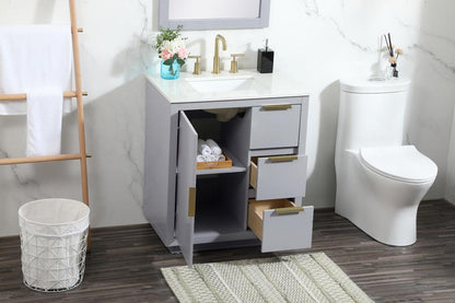 Elegant Furniture & Lighting - Blake 30 inch Single bathroom vanity in grey - VF19430GR veiw 10