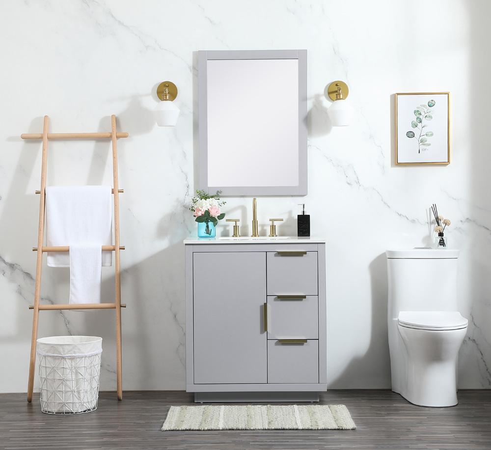 Elegant Furniture & Lighting - Blake 30 inch Single bathroom vanity in grey - VF19430GR veiw 11
