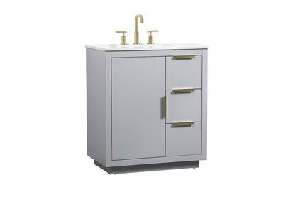 Elegant Furniture & Lighting - Blake 30 inch Single bathroom vanity in grey - VF19430GR veiw 14