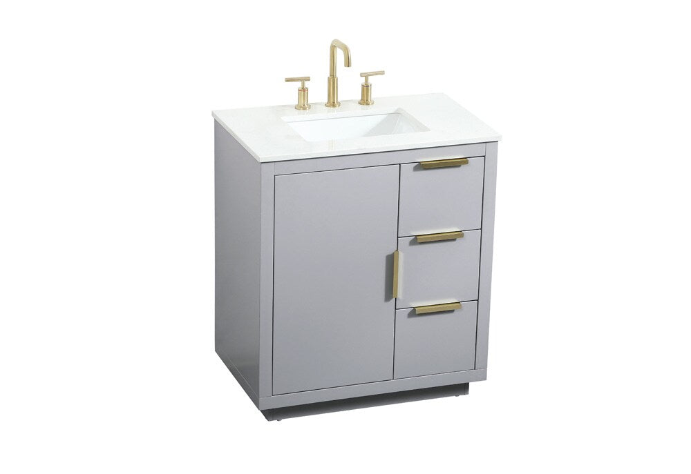 Elegant Furniture & Lighting - Blake 30 inch Single bathroom vanity in grey - VF19430GR veiw 15