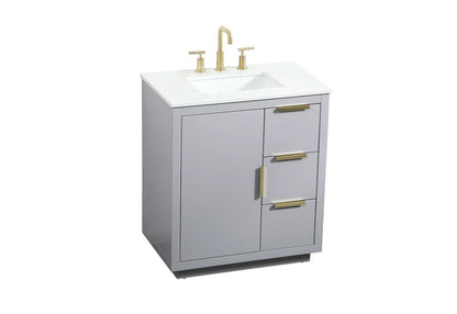 Elegant Furniture & Lighting - Blake 30 inch Single bathroom vanity in grey - VF19430GR veiw 15