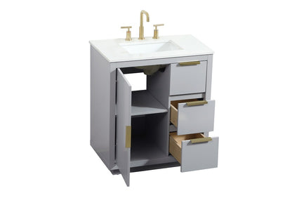 Elegant Furniture & Lighting - Blake 30 inch Single bathroom vanity in grey - VF19430GR veiw 16