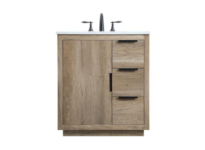 Elegant Furniture & Lighting - Blake 30 Inch SIngle Bathroom Vanity In Natural Oak - VF19430NT veiw 1