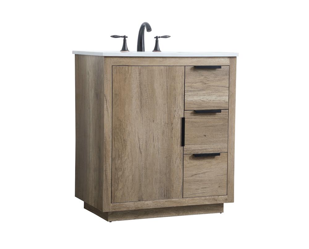 Elegant Furniture & Lighting - Blake 30 Inch SIngle Bathroom Vanity In Natural Oak - VF19430NT veiw 8