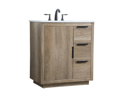 Elegant Furniture & Lighting - Blake 30 Inch SIngle Bathroom Vanity In Natural Oak - VF19430NT veiw 8