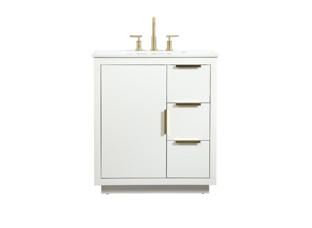 Elegant Furniture & Lighting - Blake 30 inch Single bathroom vanity in white - VF19430WH veiw 1