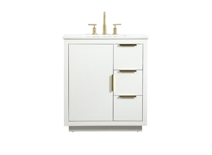 Elegant Furniture & Lighting - Blake 30 inch Single bathroom vanity in white - VF19430WH veiw 1