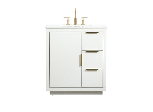 Elegant Furniture & Lighting - Blake 30 inch Single bathroom vanity in white - VF19430WH veiw 1