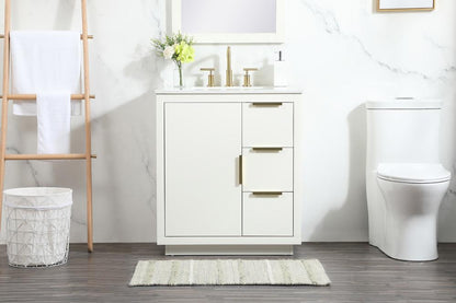 Elegant Furniture & Lighting - Blake 30 inch Single bathroom vanity in white - VF19430WH veiw 2