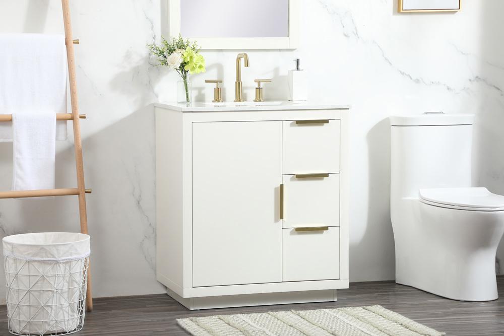 Elegant Furniture & Lighting - Blake 30 inch Single bathroom vanity in white - VF19430WH veiw 9