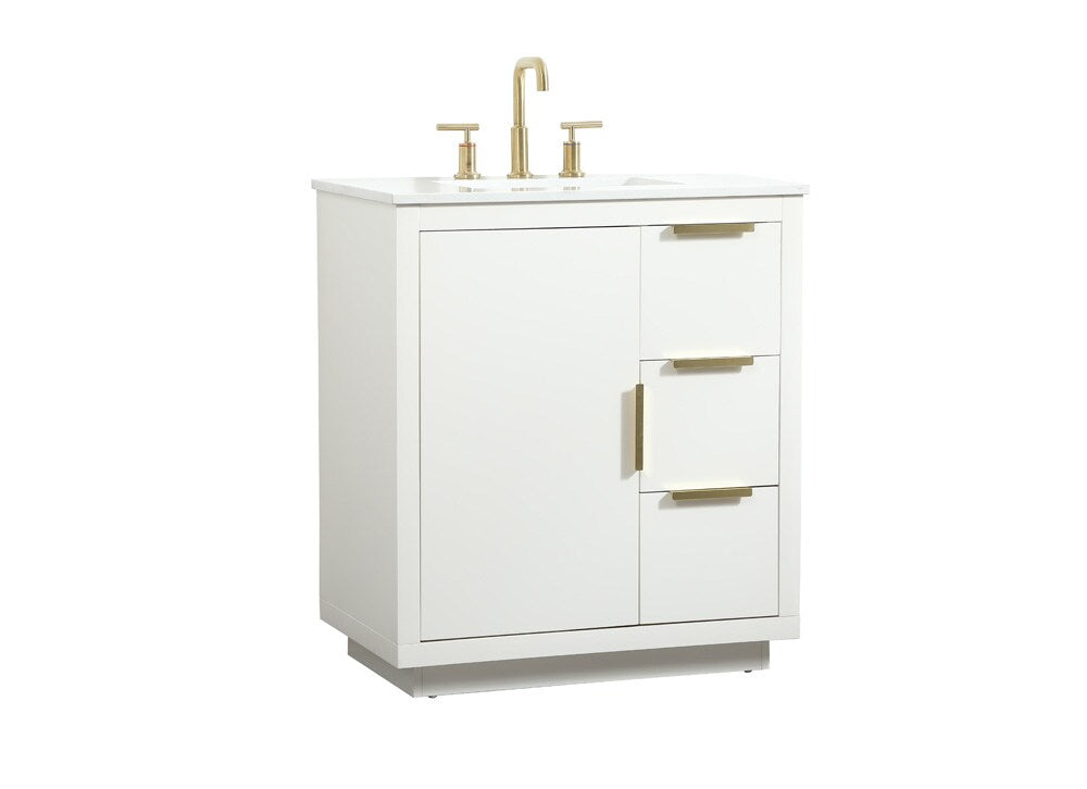 Elegant Furniture & Lighting - Blake 30 inch Single bathroom vanity in white - VF19430WH veiw 14