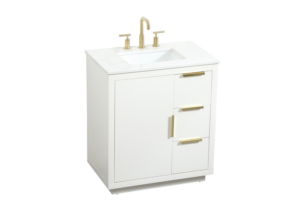 Elegant Furniture & Lighting - Blake 30 inch Single bathroom vanity in white - VF19430WH veiw 15