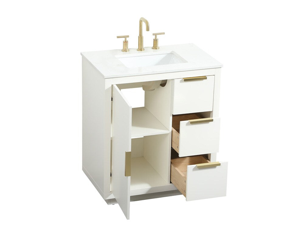 Elegant Furniture & Lighting - Blake 30 inch Single bathroom vanity in white - VF19430WH veiw 16