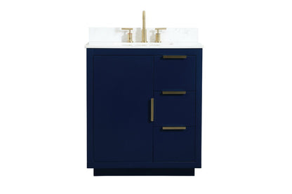 Elegant Furniture & Lighting - Blake 30 inch Single bathroom vanity in blue with backsplash - VF19430BL-BS veiw 1