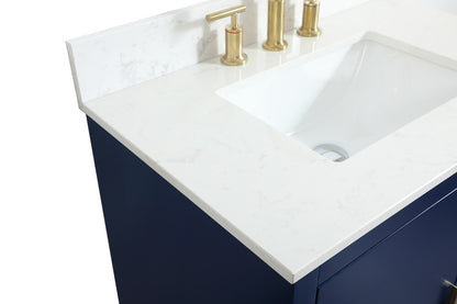 Elegant Furniture & Lighting - Blake 30 inch Single bathroom vanity in blue with backsplash - VF19430BL-BS veiw 4