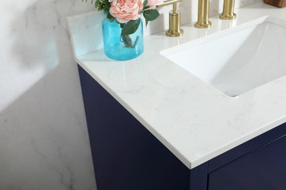 Elegant Furniture & Lighting - Blake 30 inch Single bathroom vanity in blue with backsplash - VF19430BL-BS veiw 12