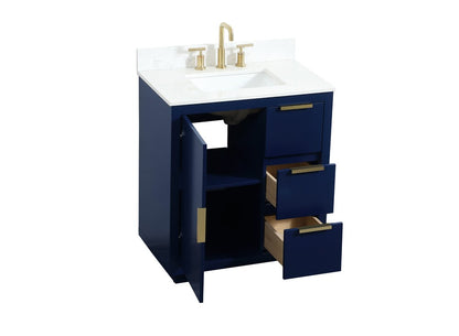 Elegant Furniture & Lighting - Blake 30 inch Single bathroom vanity in blue with backsplash - VF19430BL-BS veiw 16