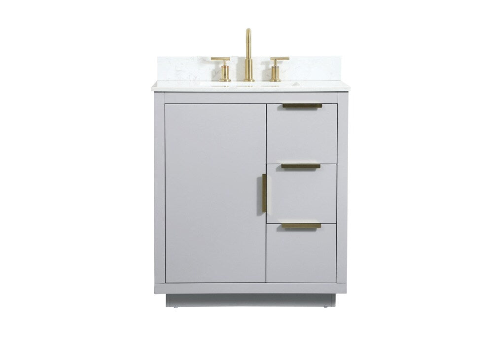 Elegant Furniture & Lighting - Blake 30 inch Single bathroom vanity in grey with backsplash - VF19430GR-BS veiw 1